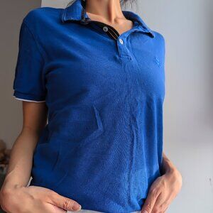 Royal Blue Polo Shirt with Crest Detail